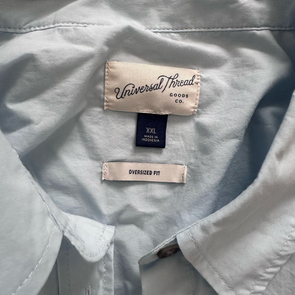 Universal Thread Pale Blue Collared Oversized Shirt XXL new